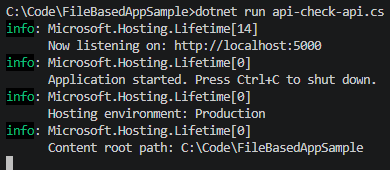 Web API Terminal Output